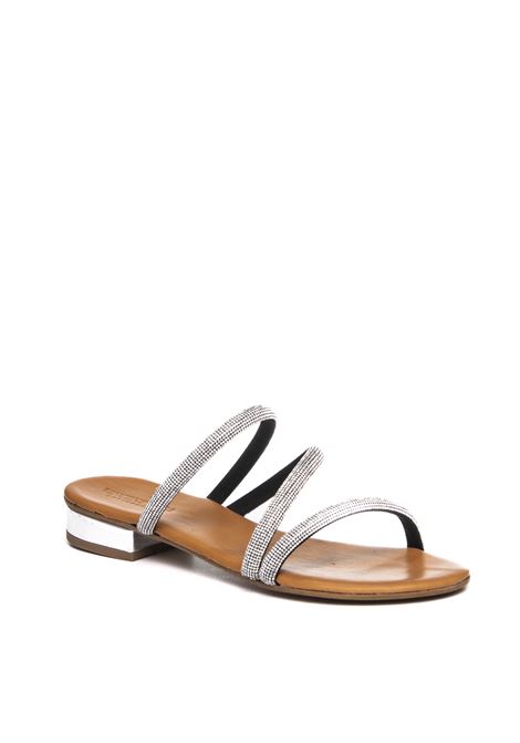 Black strass straps falt sandal VINCENT VEGA | PS20-SS80LAM-NERO